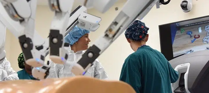 two doctors working on a surgery